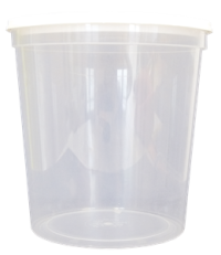 Pots plastique 500 g sans impression, avec couvercle