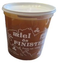 Pots plastique 1 kg impression Finistère, avec couvercle