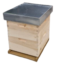 RUCHE COMPLETE ECO montée en pin à tenons - Toit bois + tôle