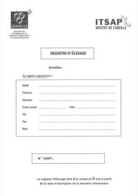 REGISTRE D'ELEVAGE